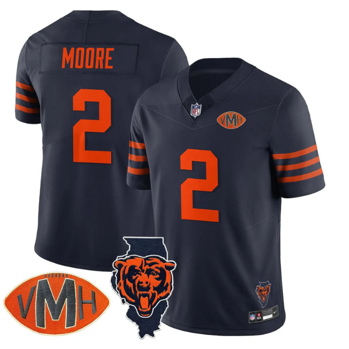 DJ Moore Jersey #2 Honor Virginia Halas McCaskey All Stitched Throwback