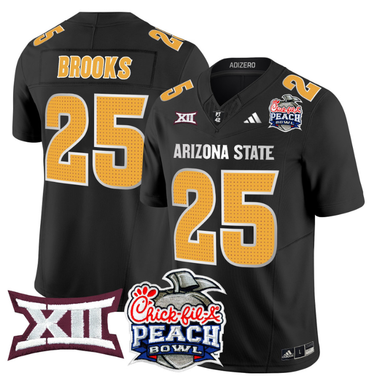 DeCarlos Brooks Jersey #25 Arizona State Sun Devils 2025 Peach Bowl Black