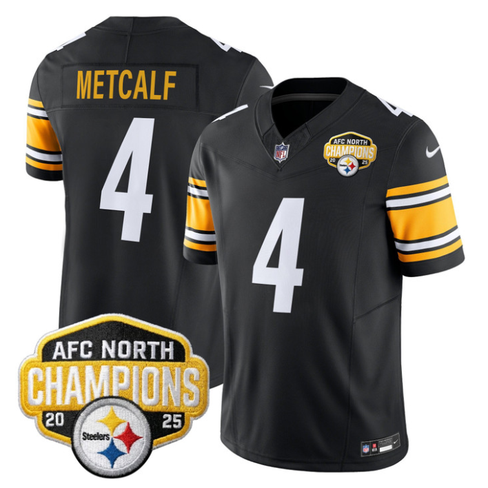DK Metcalf Jersey #4 AFC North Division Champions 2025 Stitched Black