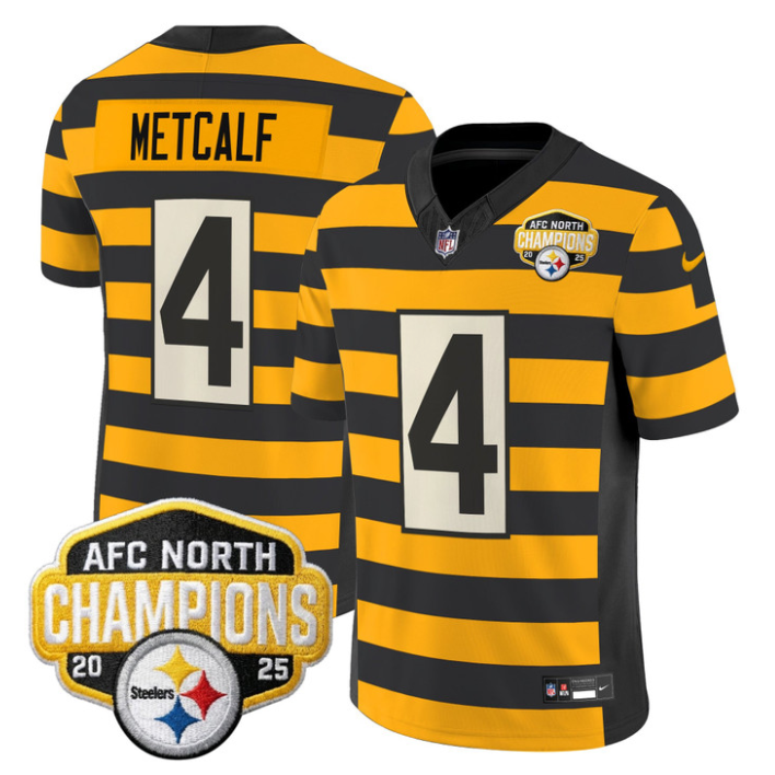 DK Metcalf Jersey #4 AFC North Division Champions 2025 Stitched Bumblebee