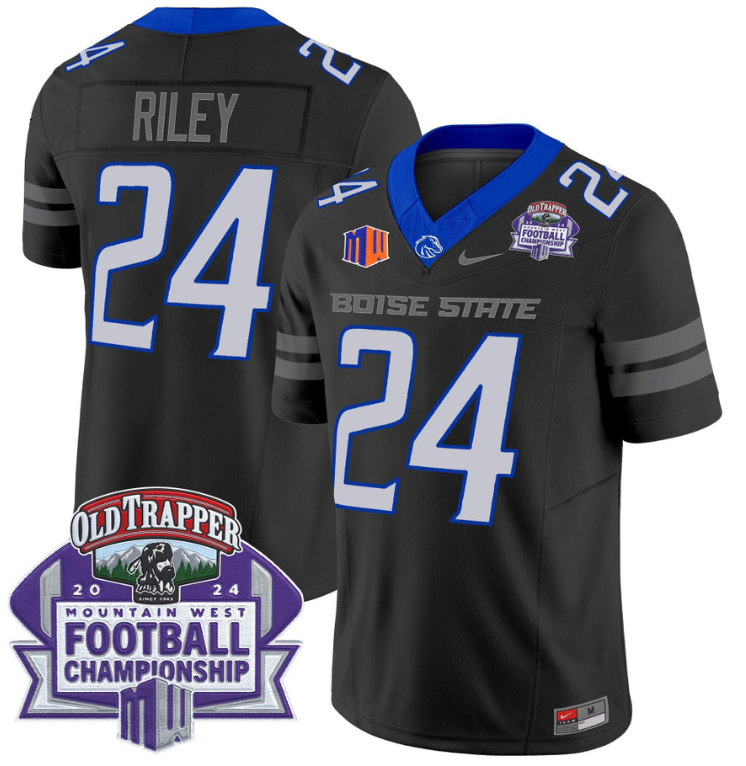 Dylan Riley Jersey #24 Boise State Broncos 2024 Championship Vapor Black