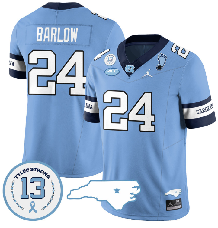 Darwin Barlow Jersey #24 North Carolina Tar Heels Vapor College Football Stitched Alternate White