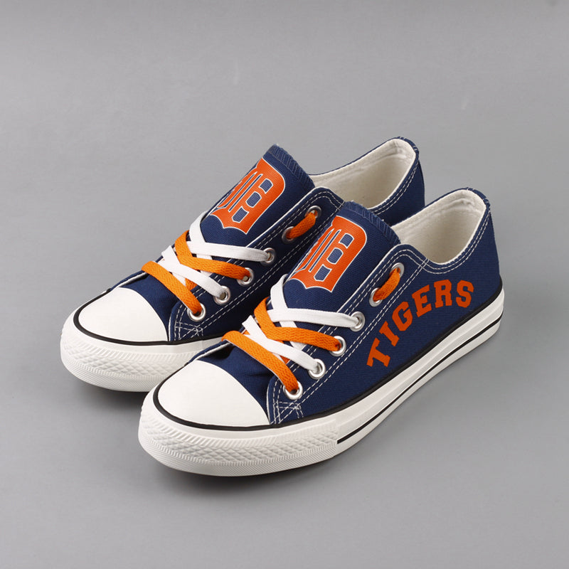 Detriot Tigers Limited Print MLB Baseball Fans Low Top Canvas Shoes Sport Sneakers T-DG67L