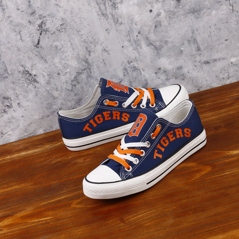Detroit Tigers Limited Print MLB Baseball Fans Low Top Canvas Shoes Sport Sneakers T-DAC61L