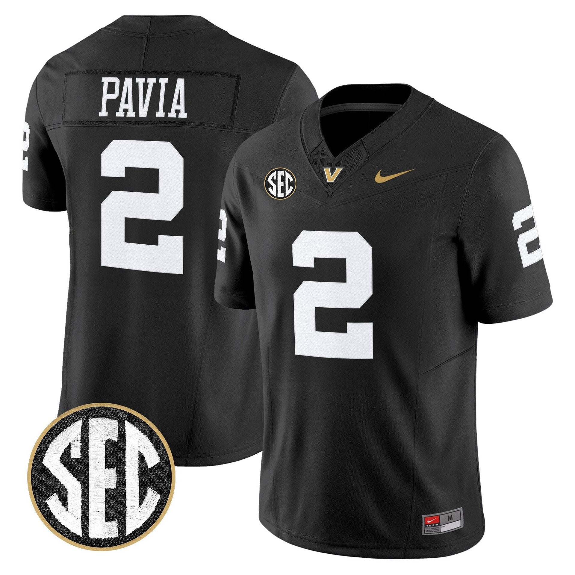 Diego Pavia Jersey #2 Vanderbilt Commodores 2025 Limited Stitched Black