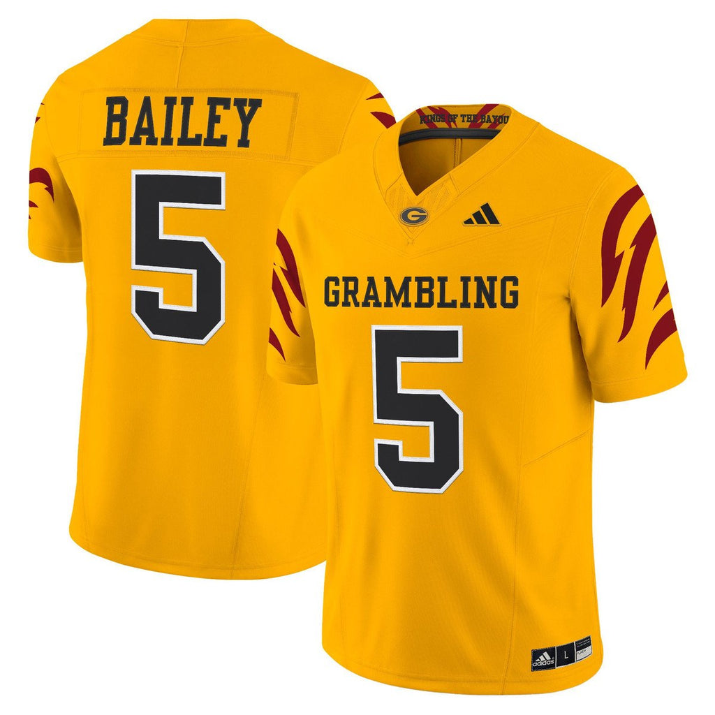 Deljay Bailey Jersey #5 Grambling Tigers 2025 Vapor Limited Stitched Gold