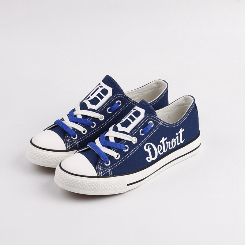 Detroit Tigers Limited Print MLB Baseball Fans Low Top Canvas Shoes Sport Sneakers T-DAC60L