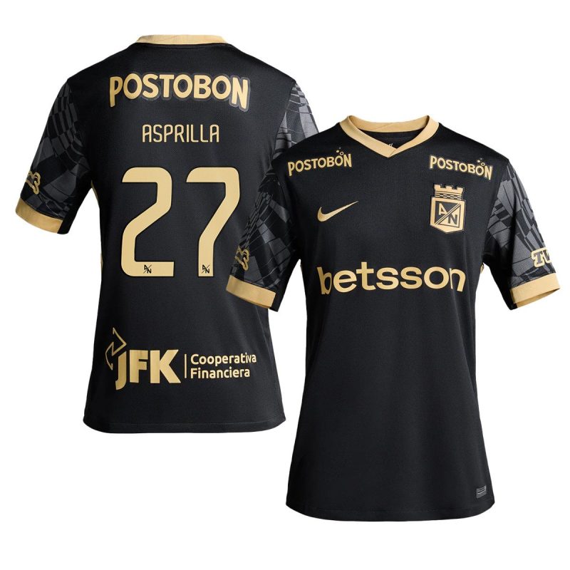 Dairon Asprilla 27 Atlético Nacional 2025-26 Away Men Jersey – Black
