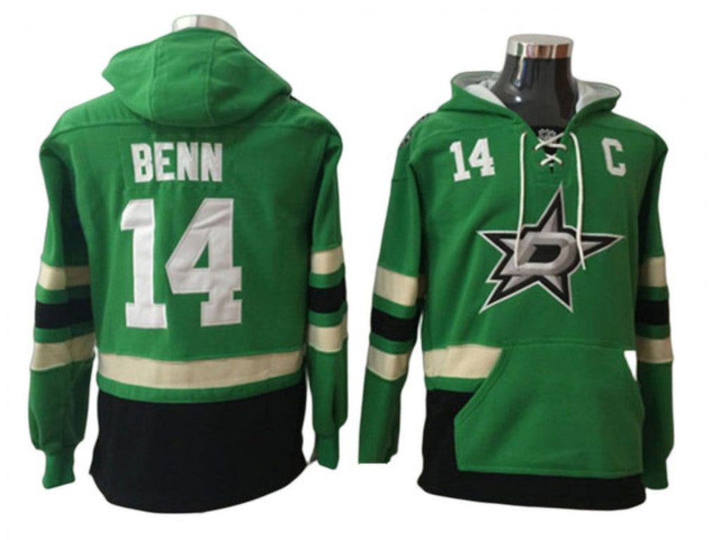 Dallas Stars #14 Jamie Benn Green One Front Pocket Pullover Hoodie