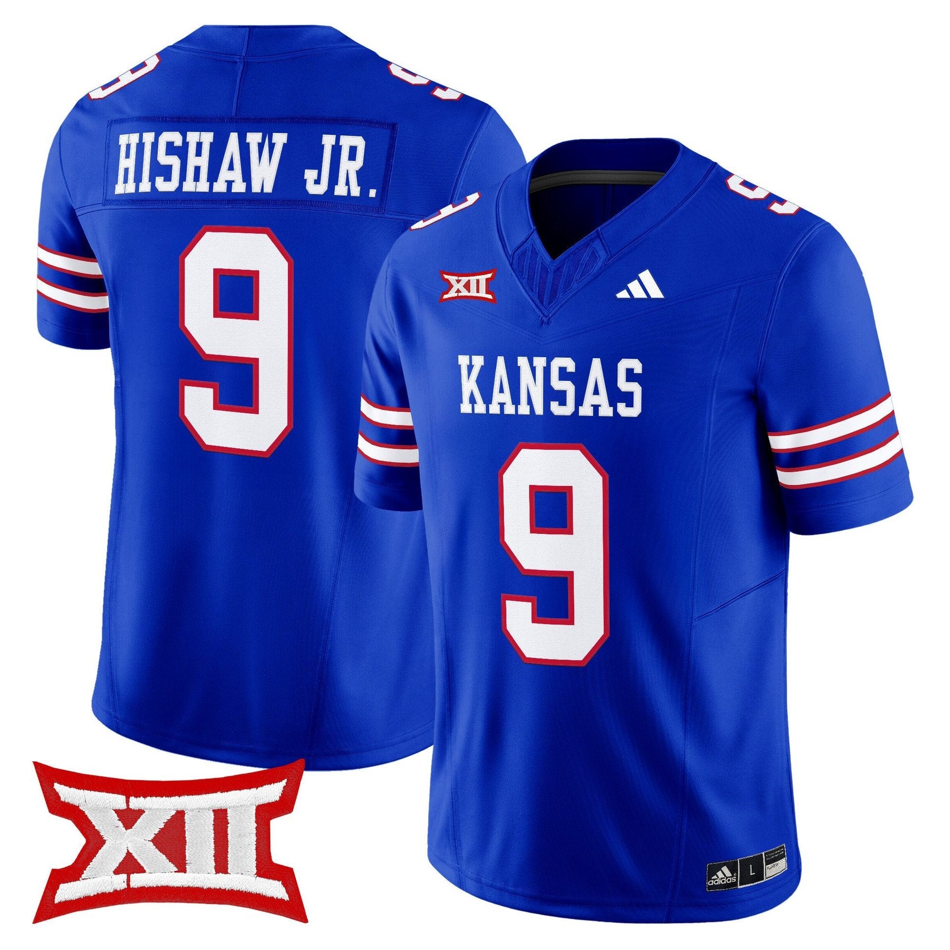 Daniel Hishaw Jr Jersey #9 Kansas Jayhawks 2025 Vapor Limited Stitched Royal