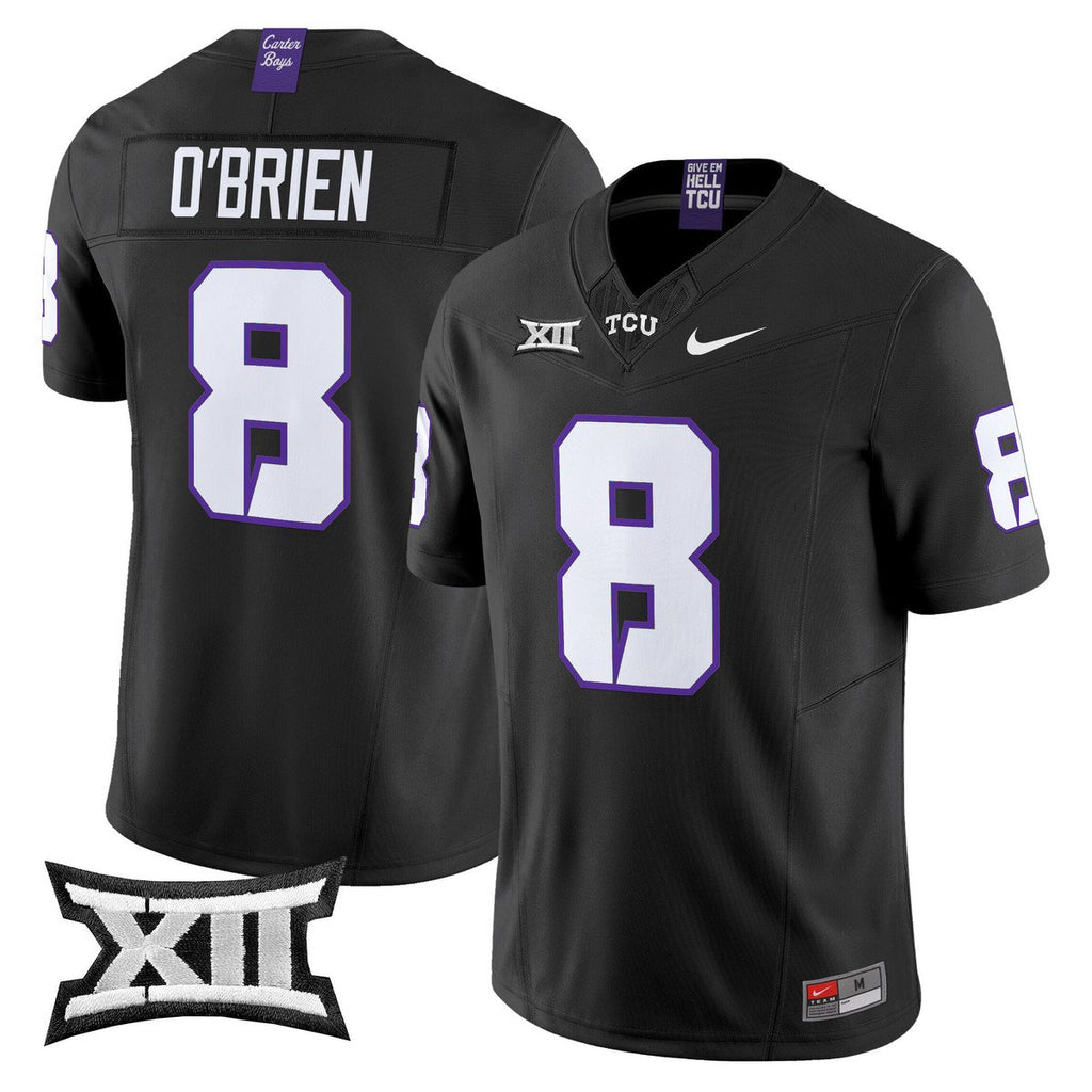 Davey O'Brien Jersey #8 TCU Horned Frogs 2025 Vapor Limited Stitched Purple Alter