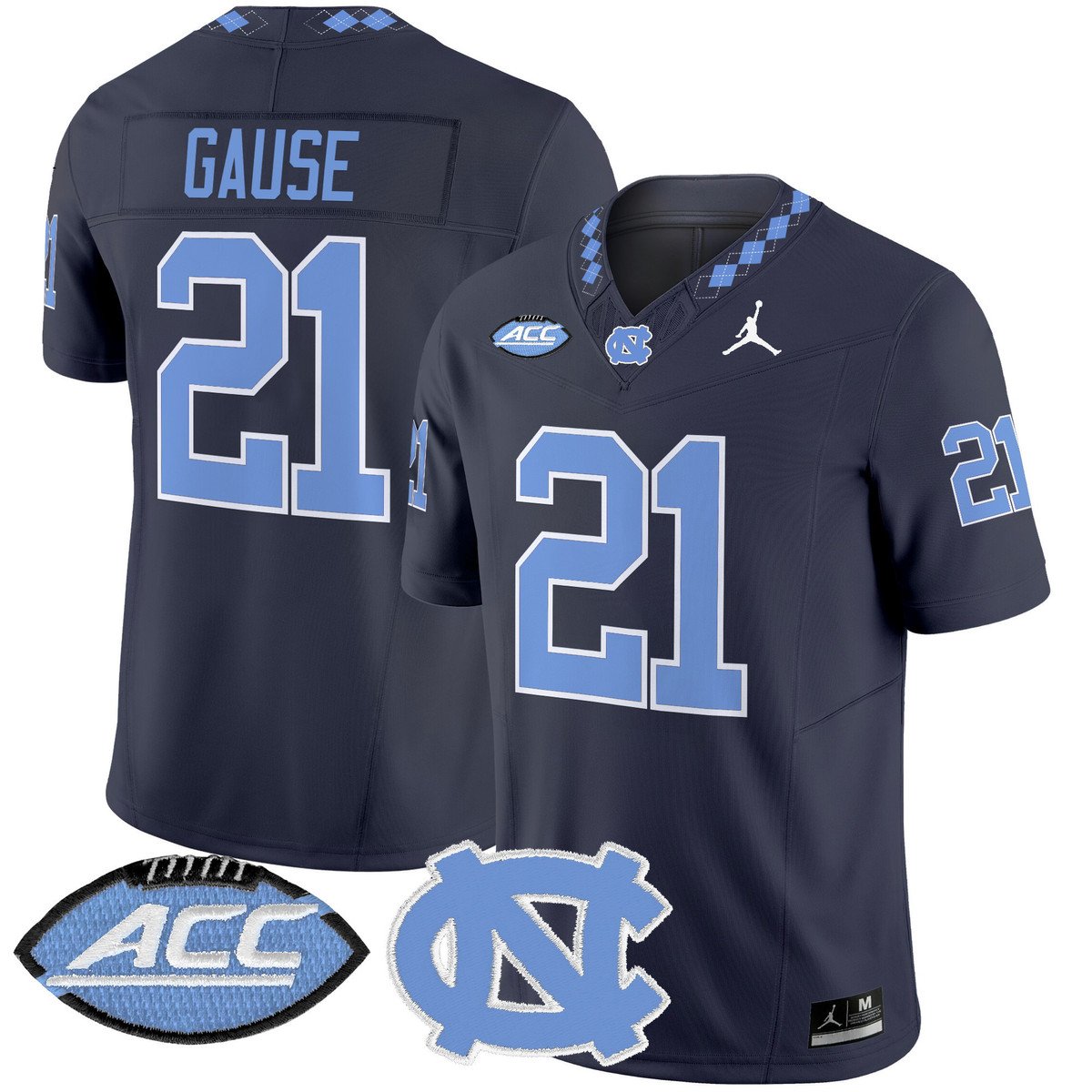 Davion Gause Jersey #21 North Carolina Tar Heels 2025 Limited Stitched Navy