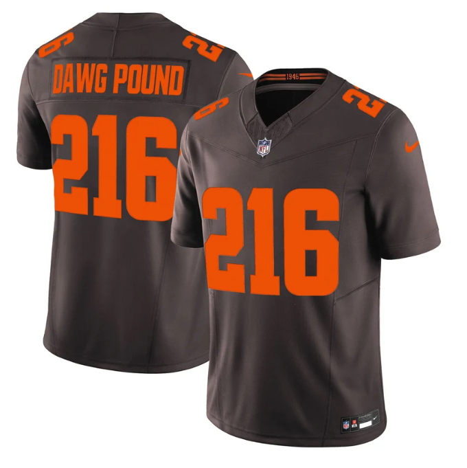 Dawg Pound Jersey #216 Alpha Dawg Edition' Vapor Limited Stitched Browm