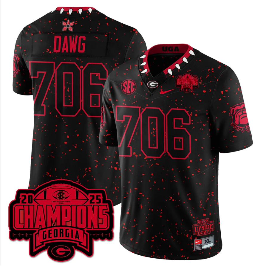 Dawg Jersey #706 Georgia Bulldogs Stranger Things SEC Champions Stitched