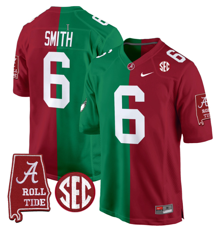 DeVonta Smith Jersey #6 Alabama Crimson Tide Split Football Game Stitched