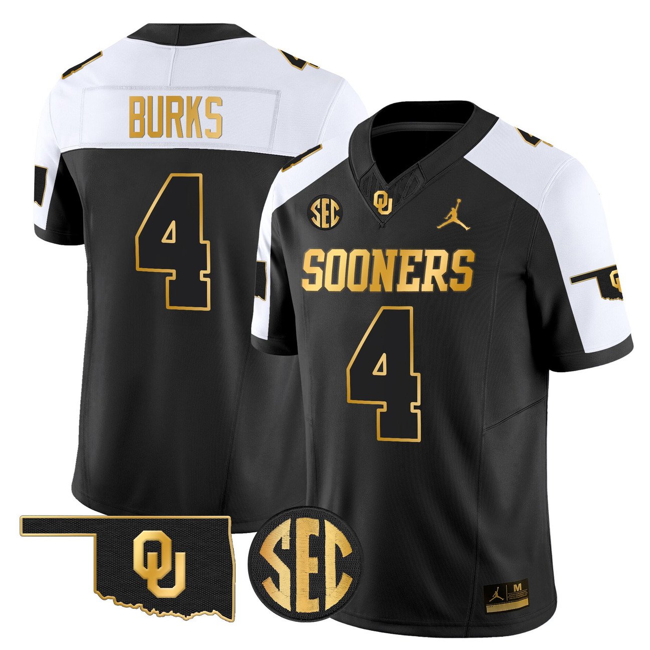 Deion Burks Jersey #4 Oklahoma Sooners 2025 Gold Limited Stitched