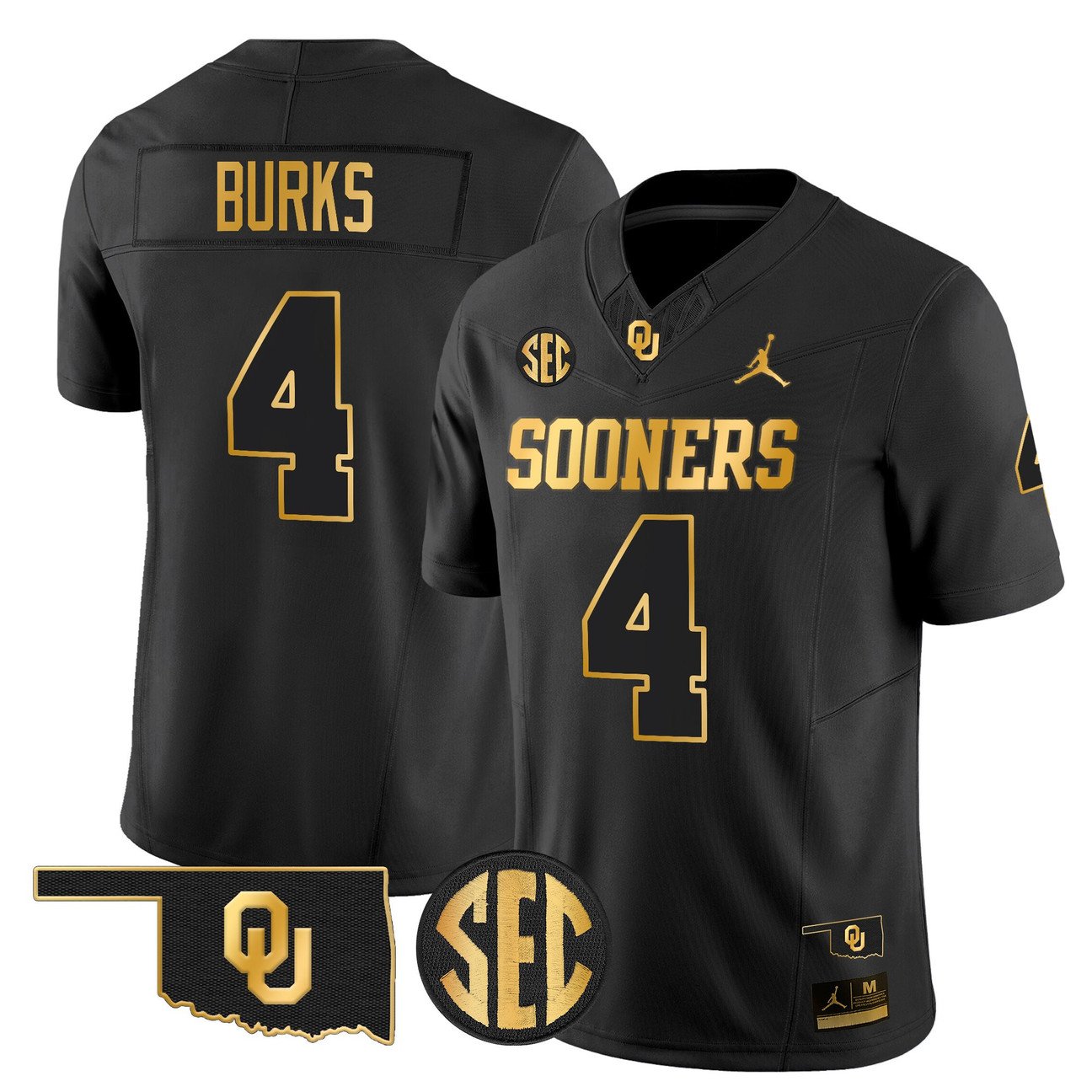 Deion Burks Jersey #4 Oklahoma Sooners 2025 Gold Limited Stitched
