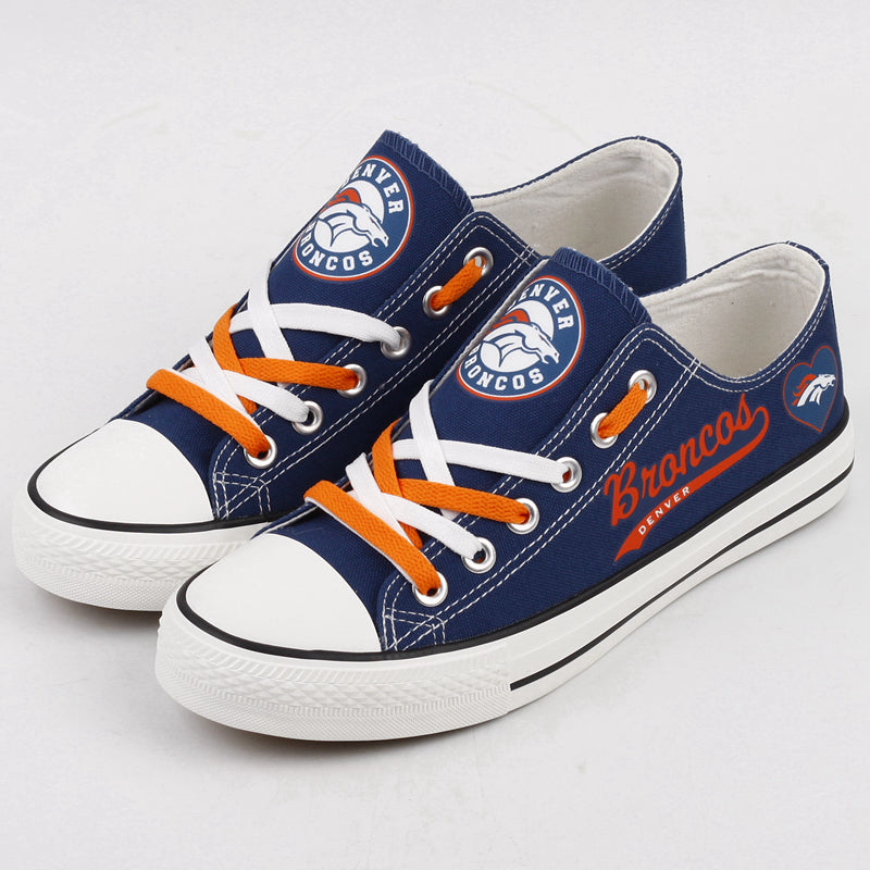 Denver Broncos Low Top Canvas Sport Sneakers Shoes For Men Women Fans