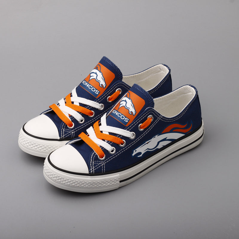 Denver Broncos Low Top Canvas Sport Sneakers Shoes For Men Women Fans