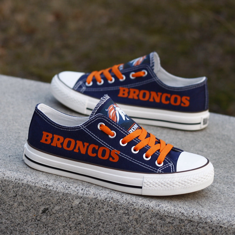 Denver Broncos Low Top Canvas Sport Sneakers Shoes For Men Women Fans