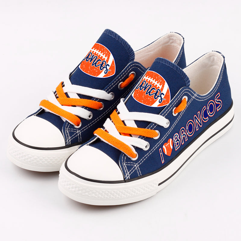 Denver Broncos Low Top Canvas Sport Sneakers Shoes For Men Women Fans