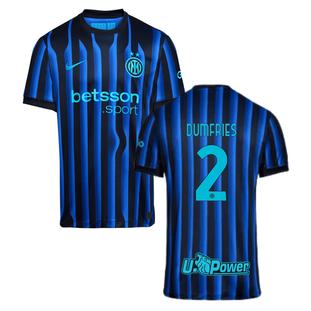 Denzel Dumfries #2 Inter Milan 2025-26 Home Match Jersey – Blue