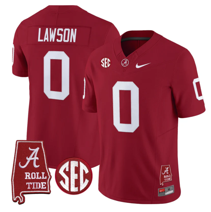 Deontae Lawson Jersey #0 Alabama Crimson Tide Throwback Map Stitched