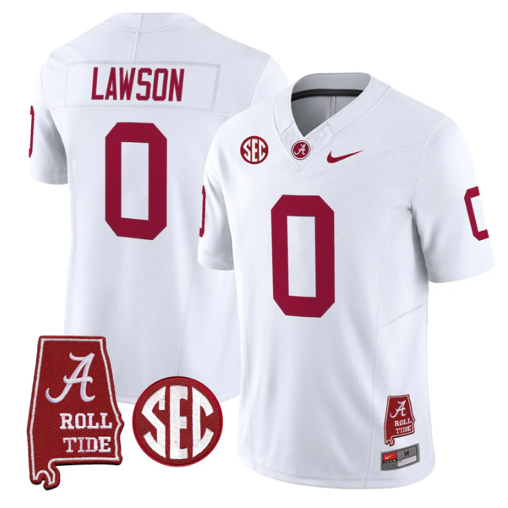 Deontae Lawson Jersey #0 Alabama Crimson Tide Throwback Map Stitched
