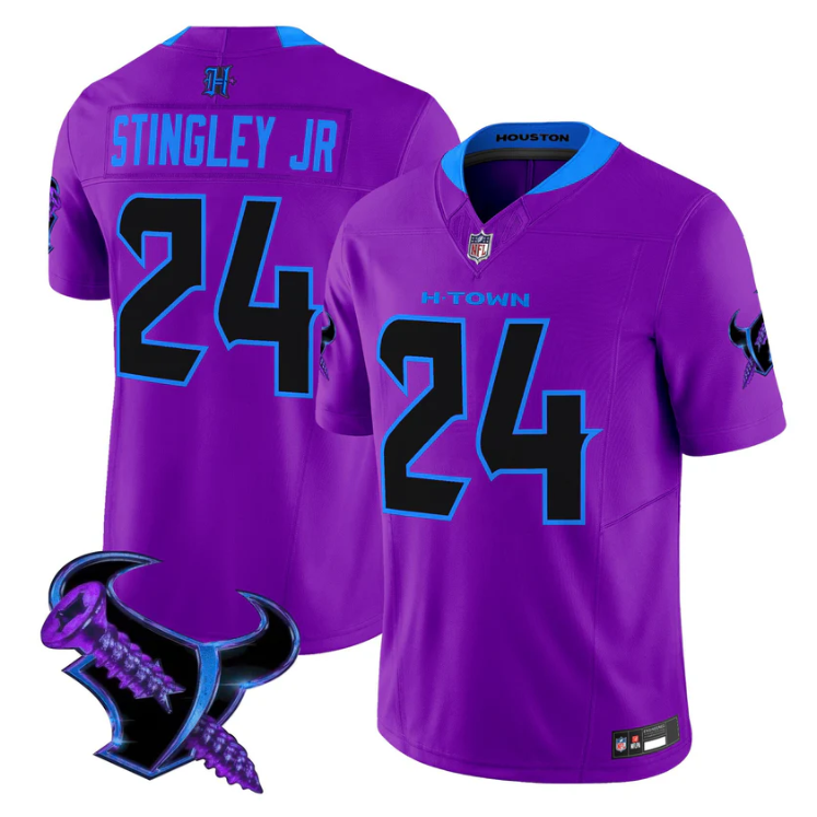 Derek Stingley Jr Jersey #24 DJ Screw 2025 Vapor Limited All Stitched