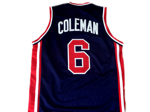 Derrick Coleman Jersey #6 Team USA Basketball Navy Blue