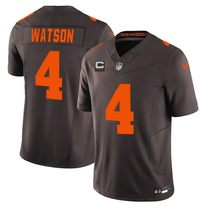 Deshaun Watson Jersey #4 Alpha Dawg Edition' Vapor Limited Stitched Brown