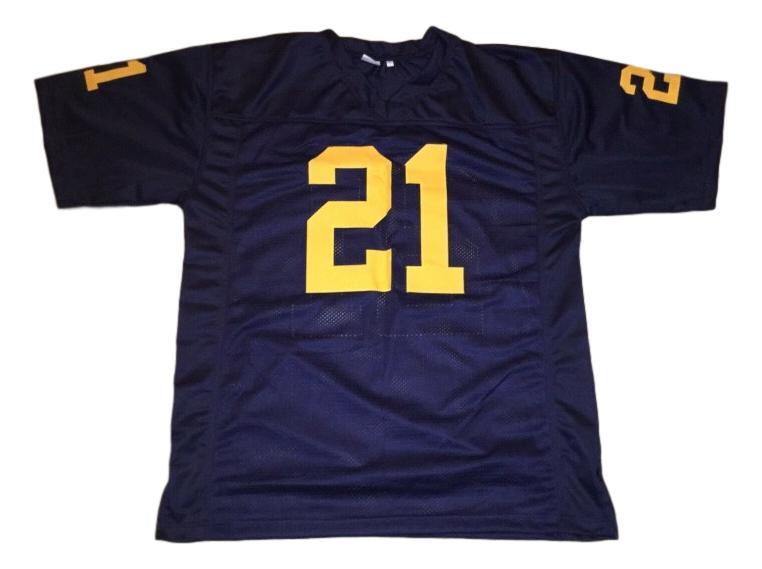 Desmond Howard Jersey #21 Custom Unsigned Football Stitched Blue
