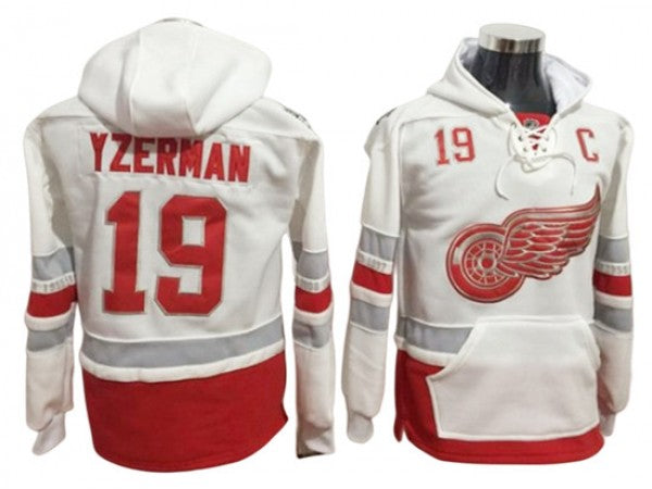 Detroit Red Wings #19 Steve Yzerman Hoodie -White