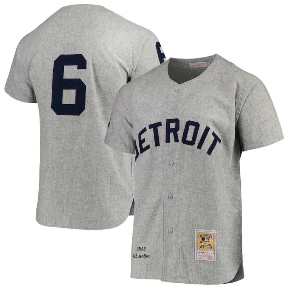 Detroit Tigers Al Kaline Gray 1968 Throwback Jersey