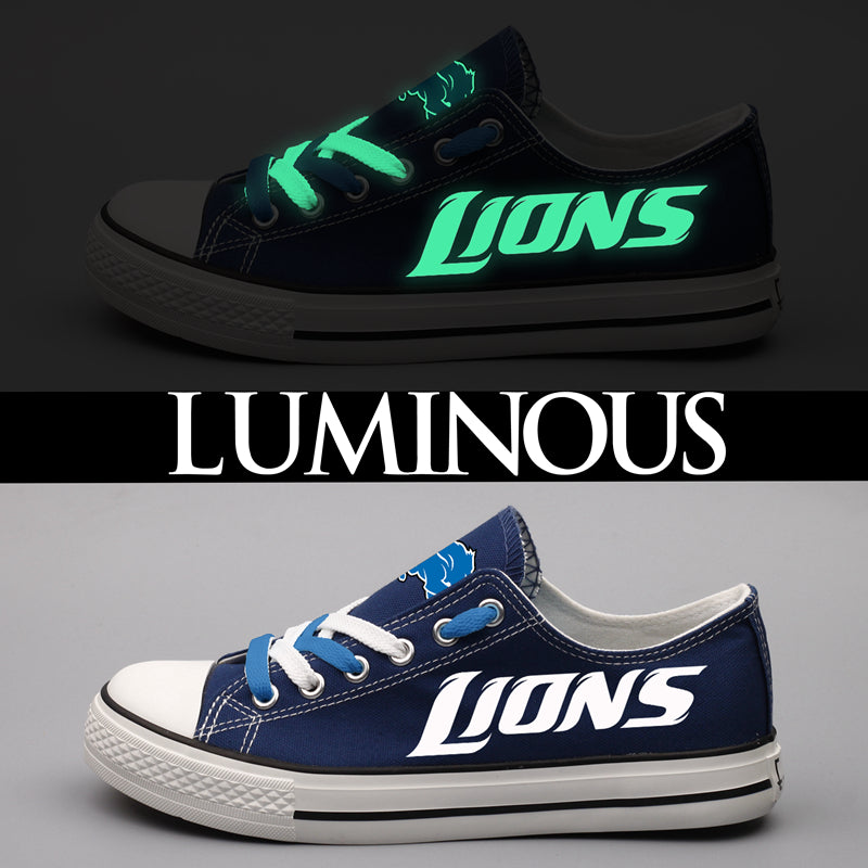 Detroit Lions Low Top Canvas Sport Sneakers Shoes For Men Women Fans