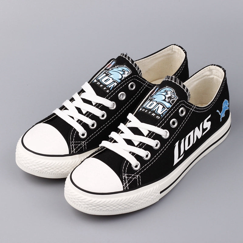 Detroit Lions Low Top Canvas Sport Sneakers Shoes For Men Women Fans