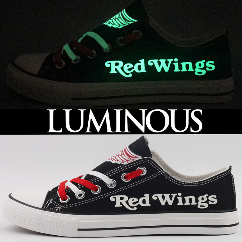 Detroit Red Wings Top Canvas Sport Sneakers Shoes For Men Women Fans