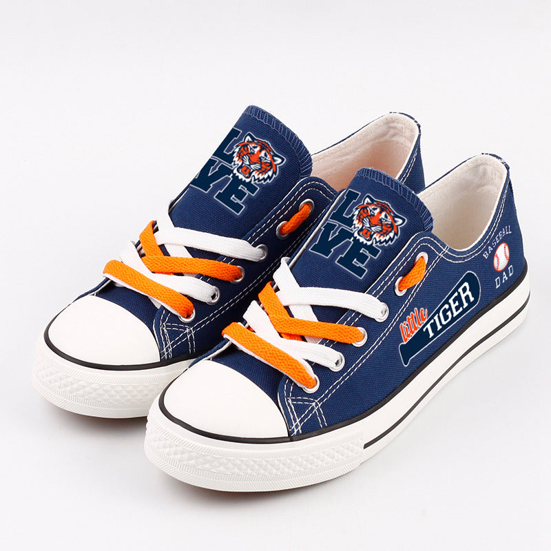 Detriot Tigers Limited Print Low Top Canvas Shoes Sport Sneakers For Men Women Fans
