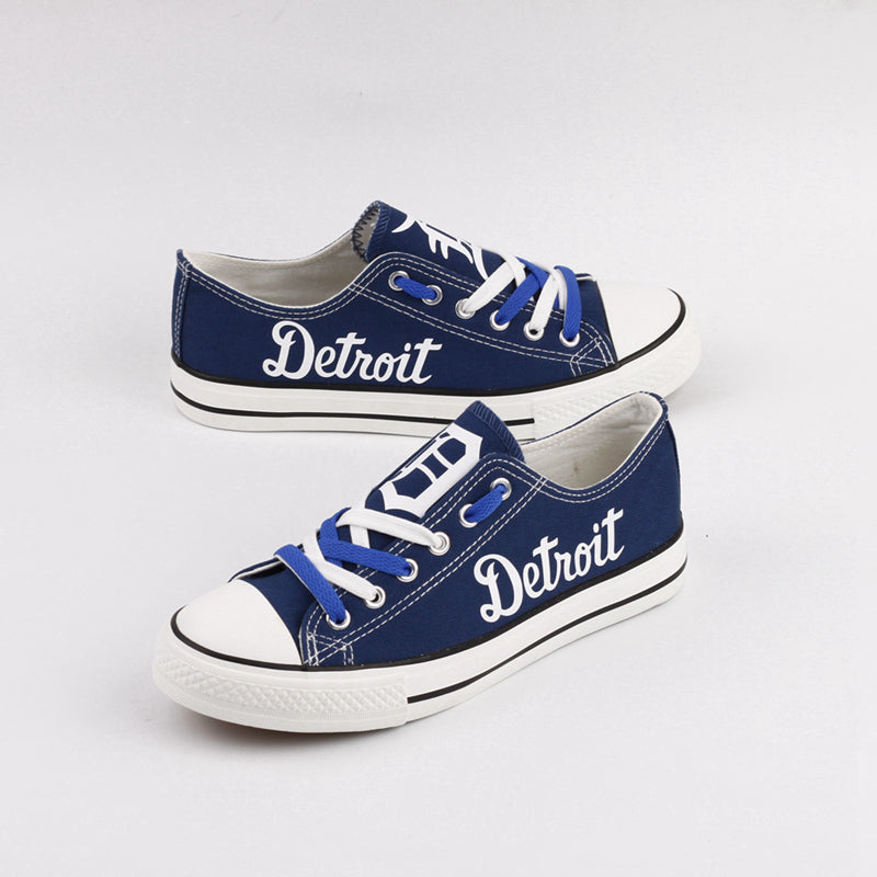 Detroit Tigers Limited Print Low Top Canvas Shoes Sport Sneakers For Men Women Fans