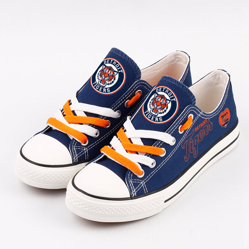 Detriot Tigers Limited Print Low Top Canvas Shoes Sport Sneakers For Men Women Fans