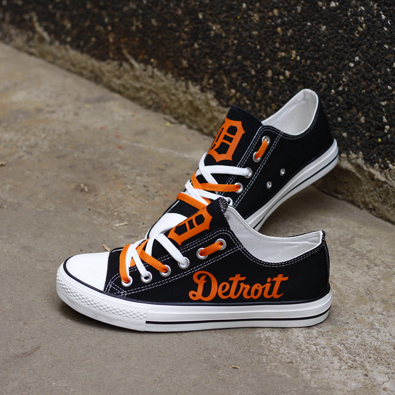 Detriot Tigers Limited Print Low Top Canvas Shoes Sport Sneakers For Men Women Fans
