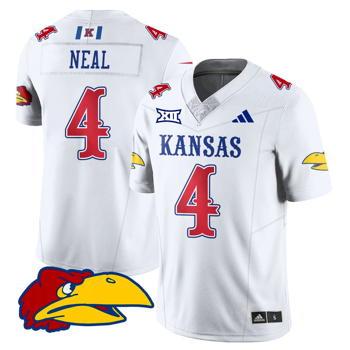 Devin Neal Jersey #4 Kansas Jayhawks Football 2025 Limited Stitched White