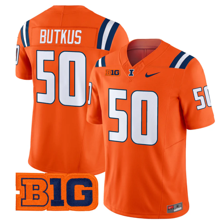 Dick Butkus Jersey #50 Illinois Fighting Illini 2025 Vapor Stitched