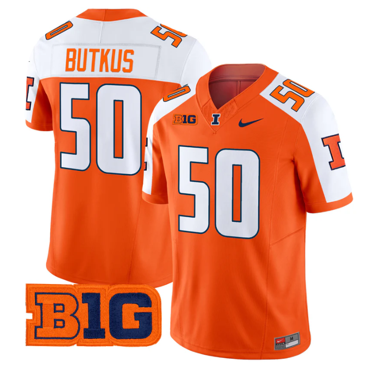 Dick Butkus Jersey #50 Illinois Fighting Illini 2025 Vapor Stitched