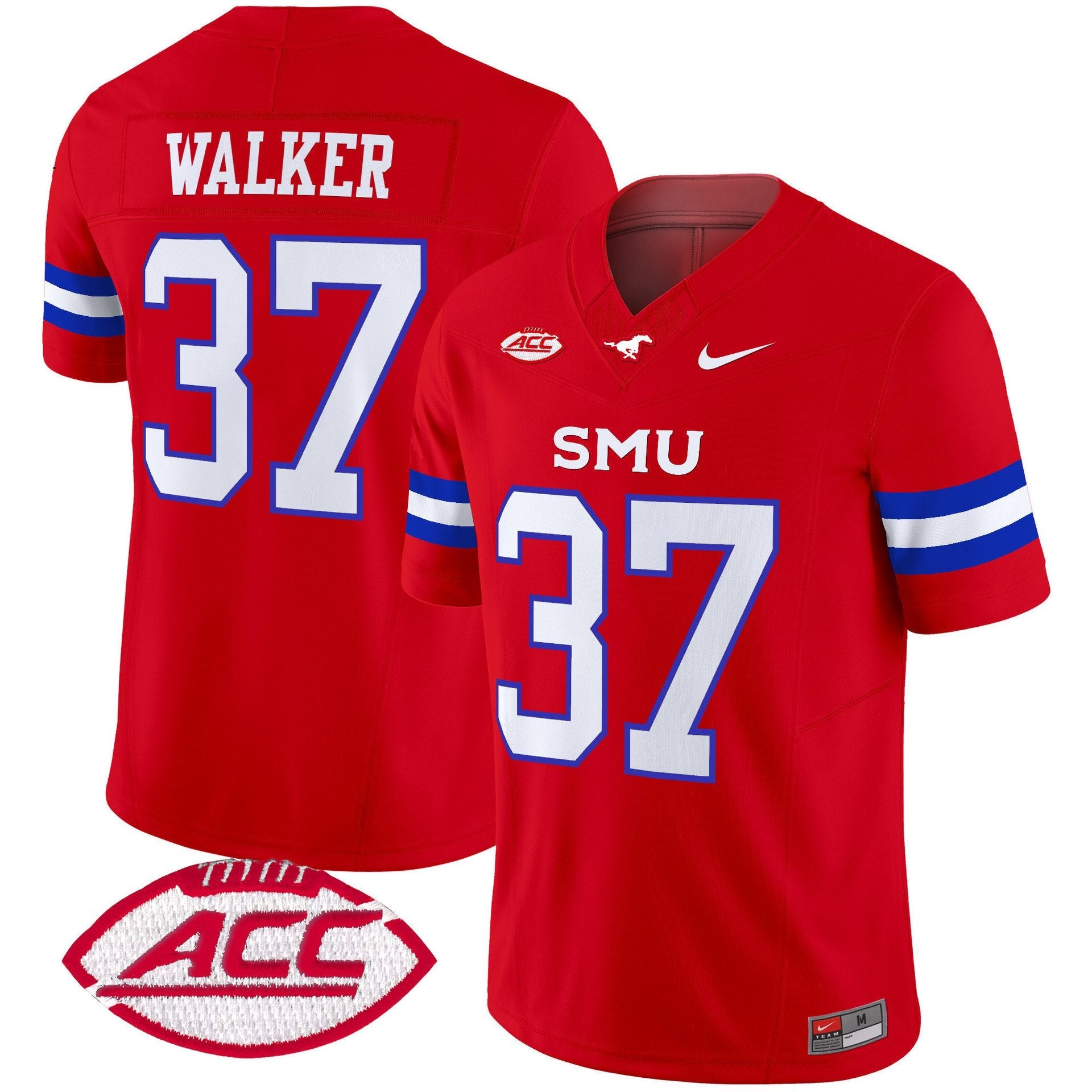 Doak Walker Jersey #37 SMU Mustangs 2025 Vapor Limited Stitched Red