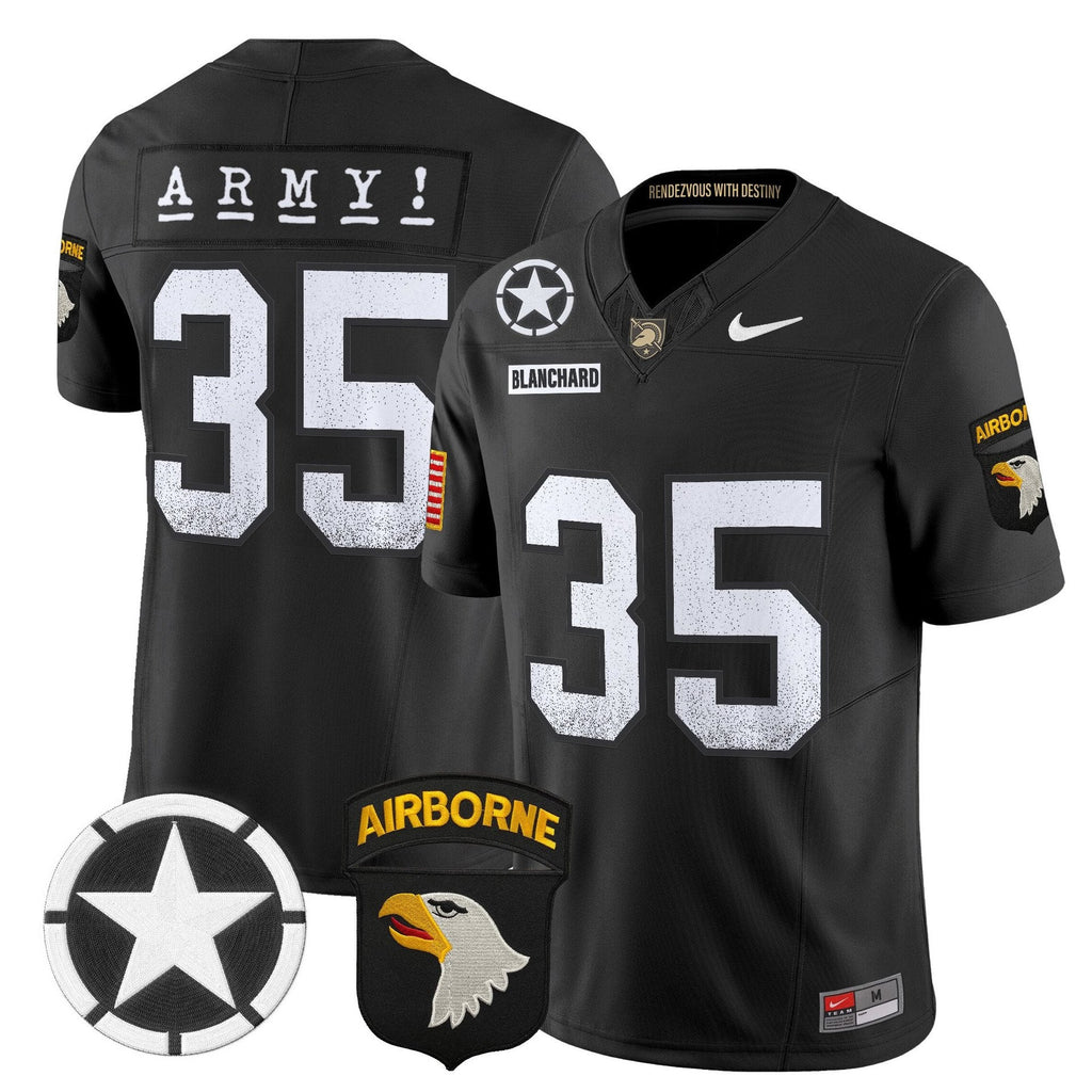 Doc Blanchard Jersey #35 Army Black Knights 2025 Screaming Eagles Stitched Black