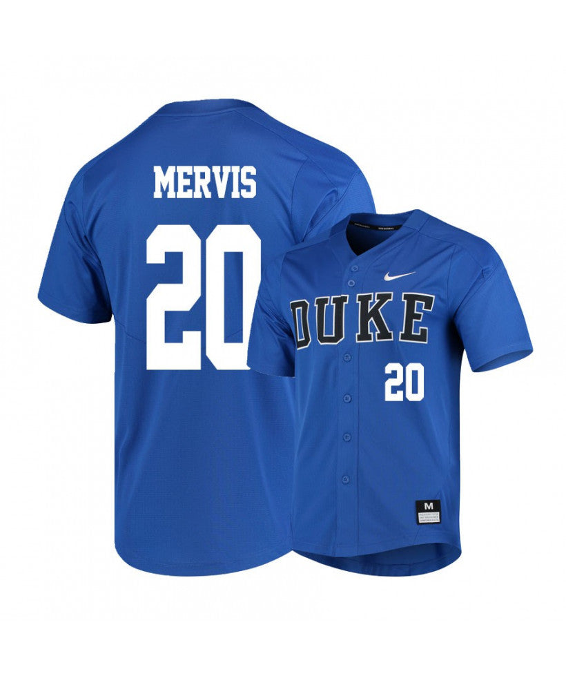 Duke Blue Devils 20 Matt Mervis Blue Elite Baseball Jersey