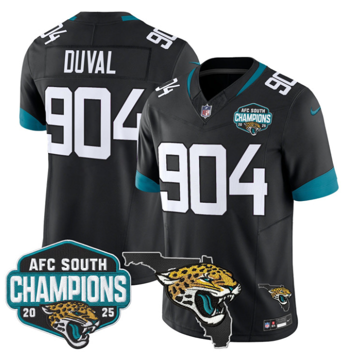 Duval Jersey #904 AFC South Division Champions 2025 Florida Stitched Black