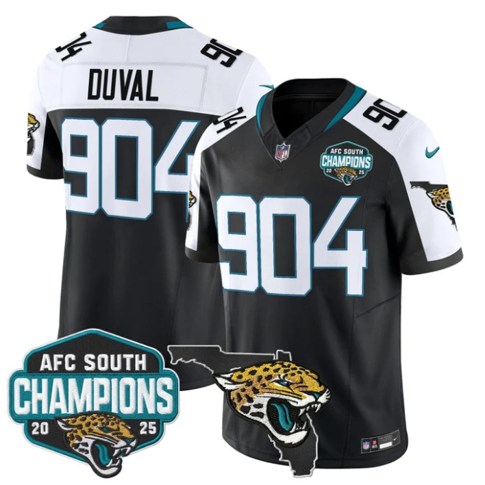 Duval Jersey #904 AFC South Division Champions 2025 Florida Stitched Black Alternate