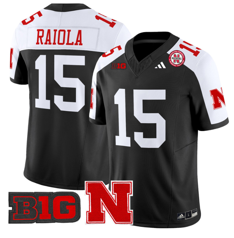 Dylan Raiola Jersey #15 Nebraska Cornhuskers Vapor Limited Football Black Alternate